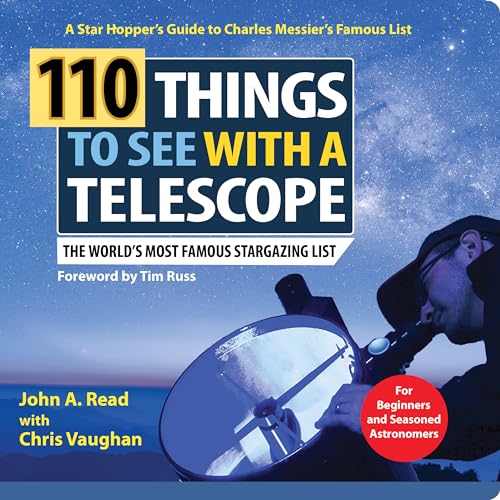 Book cover with telescope image and text: "110 Things to See with a Telescope.