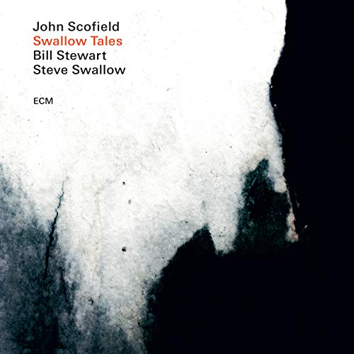 "Album cover with abstract black and white design and musician names listed."
