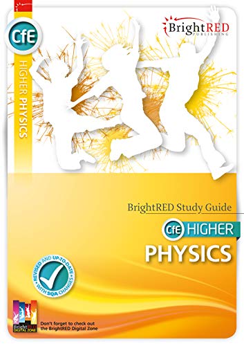 Yellow cover of "CfE Higher Physics" study guide with silhouetted figures.