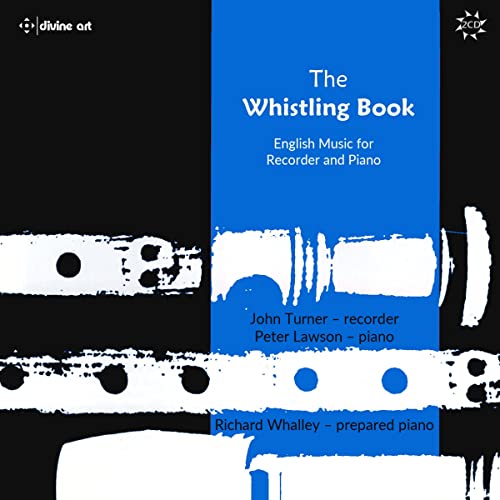 CD cover for “The Whistling Book” featuring blue and black abstract design.
