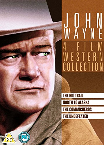 John Wayne 4 Film Western Collection DVD cover featuring a close-up of John Wayne.