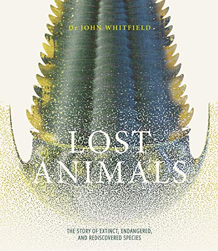 Book cover: “Lost Animals” with textured image of a pangolin scale.