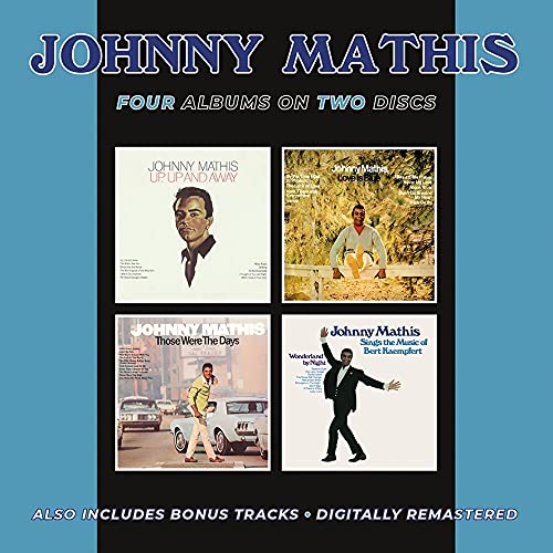 Johnny Mathis CD cover featuring four album artworks and portrait photos.