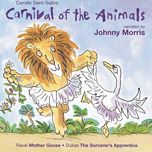 CD cover: dancing lion and goose illustration for classical music.