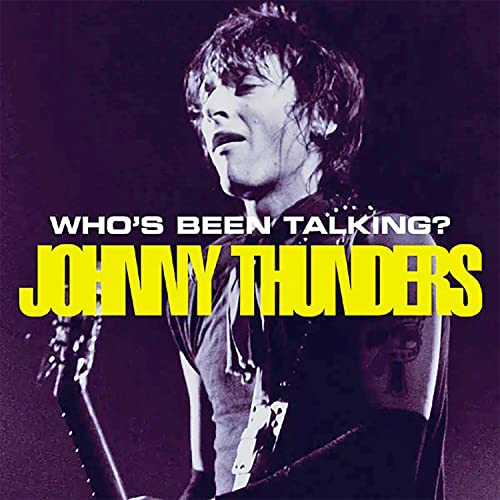 Johnny Thunders album cover with a portrait and yellow text.