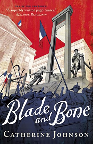 Book cover showing a guillotine, a crowd, and French flags against a red background.