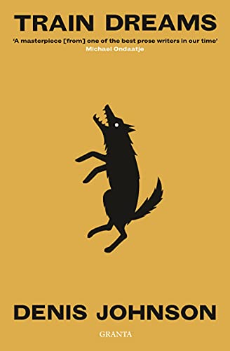 Book cover with a black silhouette of a howling wolf on a mustard background.