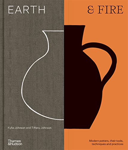 Book cover titled Earth & Fire featuring a split design with a pottery silhouette.