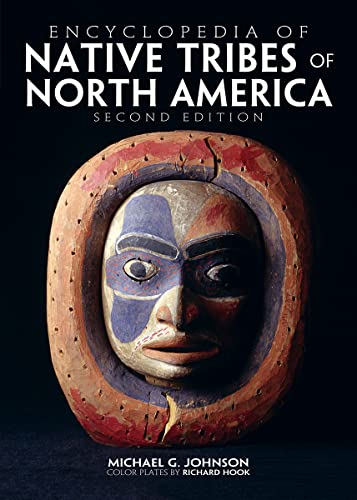 Book cover: “Encyclopedia of Native Tribes of North America” with a mask.
