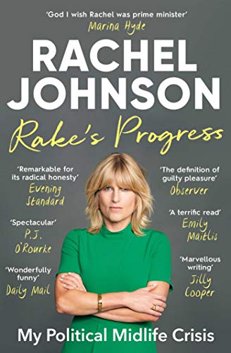 Book cover: "Rake's Progress" by Rachel Johnson, featuring author portrait.
