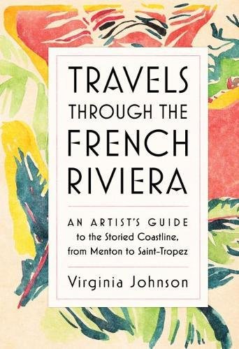 Book cover: "Travels Through the French Riviera" with floral background.