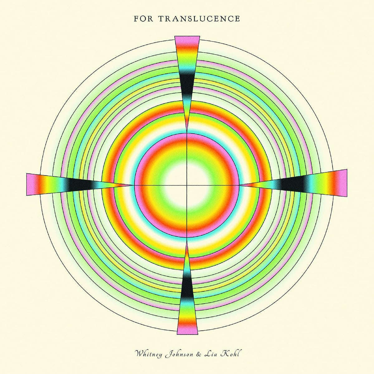 Album cover: concentric rainbow circles on a cream background.