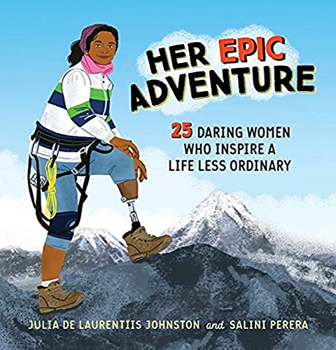 Book cover featuring an illustrated woman rock climbing in mountains.