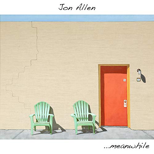 Album cover: beige wall, red door, two green chairs.