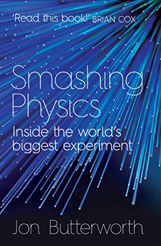 Book cover: "Smashing Physics" with blue light streaks and white text.