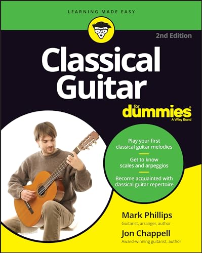 Book cover: "Classical Guitar For Dummies," featuring a guitarist.