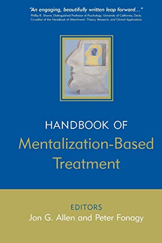 Book cover: "Handbook of Mentalization-Based Treatment" with a head-in-profile illustration.