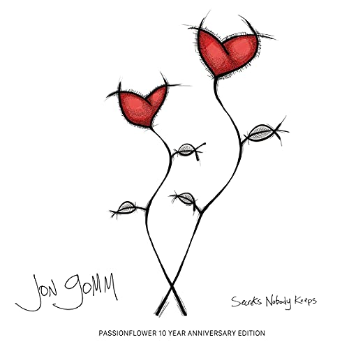 Album art featuring two sketched flowers with red heart-shaped petals on a white background.