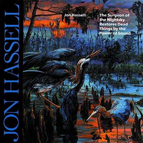 CD cover: painted swamp scene with herons, text “Jon Hassell” vertically.
