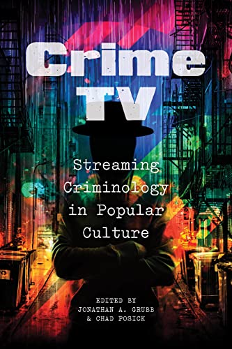 Book cover: "Crime TV" with a shadowy figure in a rainy city scene.