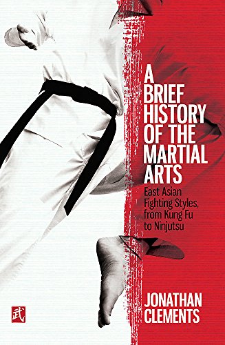 Book cover: “A Brief History of the Martial Arts” with a martial artist.