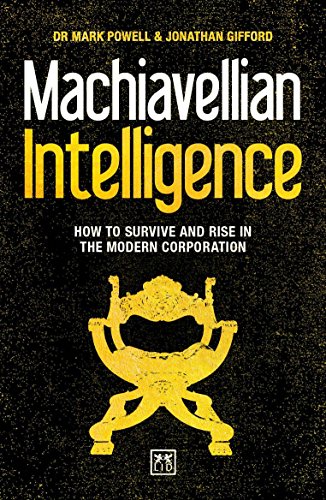Book cover: "Machiavellian Intelligence" with a golden throne illustration.