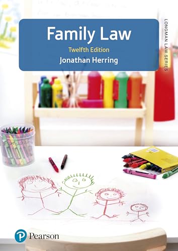 Book cover for Family Law by Jonathan Herring featuring children's crayon drawings on a table.