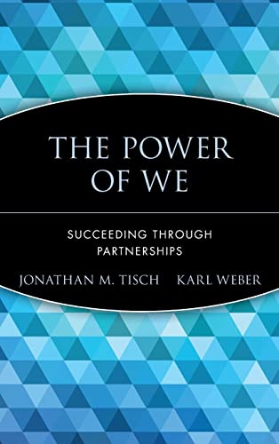 Book cover: “The Power of We” by Tisch and Weber, blue geometric background.