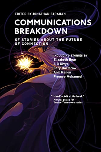 Book cover: "Communications Breakdown" with abstract art of a figure and light.