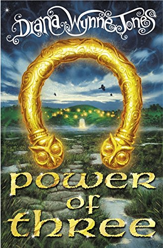 Book cover for Power of Three featuring a golden owl-headed torc over a landscape.