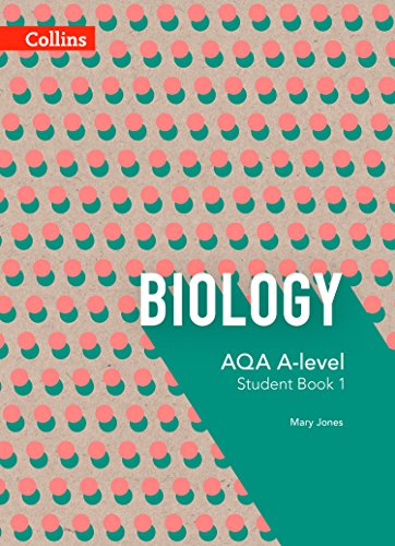 Biology textbook cover with repeating pink and teal dots, white text.