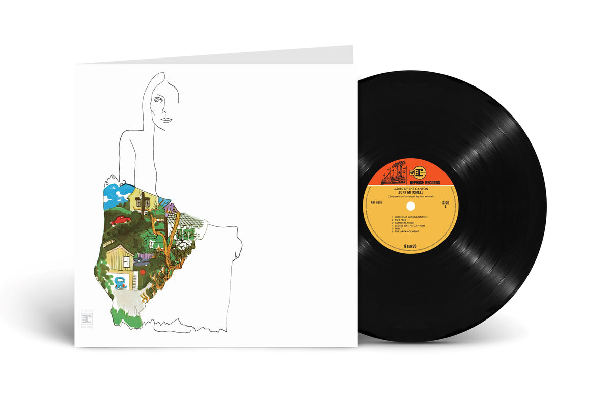 Joni Mitchell's "Ladies of the Canyon" vinyl record and album cover.