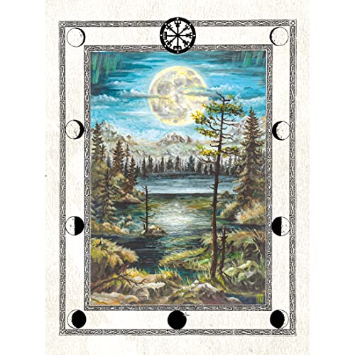 CD cover art: moonlit landscape with trees, mountains, and Norse symbols.