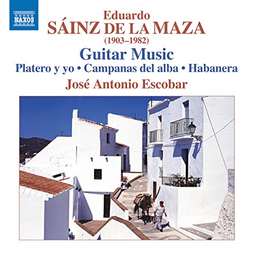 CD cover featuring Eduardo Sáinz de la Maza guitar music with a white village scene.