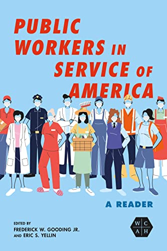 Book cover depicting diverse public workers wearing masks, titled "Public Workers in Service of America.