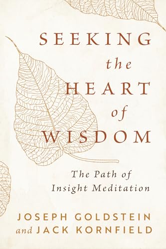 Book cover with title "Seeking the Heart of Wisdom" and leaf illustration.