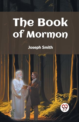 Book cover: "The Book of Mormon" with figures in a forest scene.