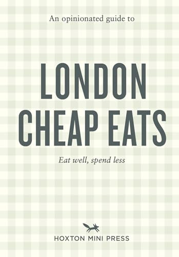 Book cover with light green gingham pattern and bold text London Cheap Eats.