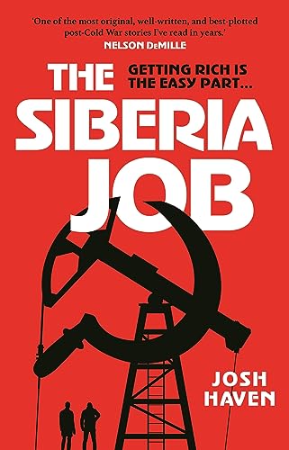 Book cover: red background, black oil derrick, and two silhouetted figures.