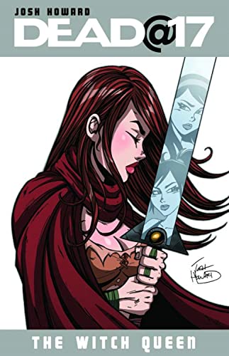 A comic book cover shows a red-haired woman holding a sword reflecting her face.