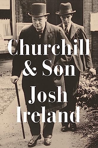Book cover: two men in hats walking, title “Churchill & Son”.