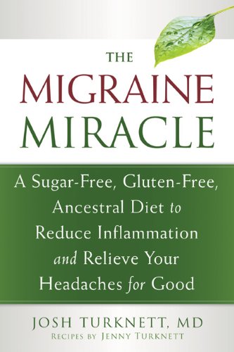 Book cover: "Migraine Miracle" with green leaf and red title text.