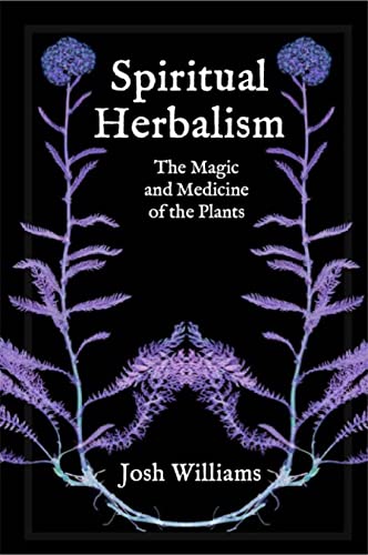 Book cover: "Spiritual Herbalism" with purple thistle illustrations.