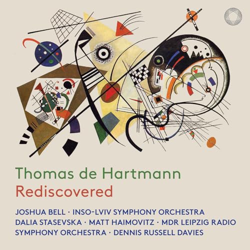 CD cover with abstract geometric shapes and text: "Thomas de Hartmann Rediscovered".