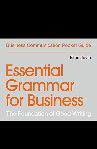 Book cover: "Essential Grammar for Business" by Ellen Jovin, orange text.