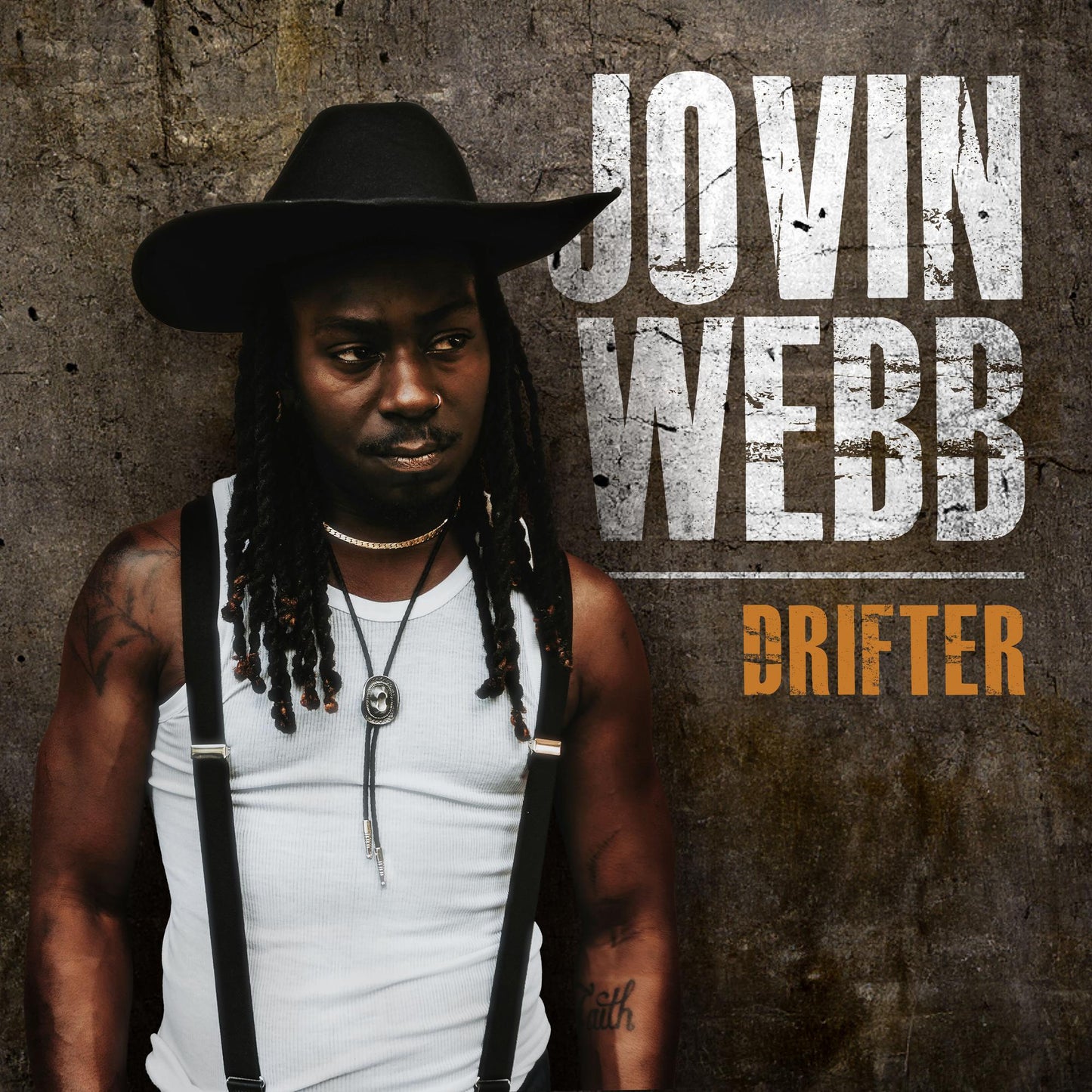 Album cover for Jovin Webb’s “Drifter” featuring a portrait of the artist.