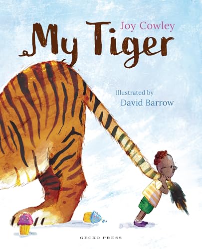 Book cover: child hugging a tiger’s tail, ice cream nearby.
