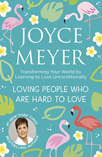 Book cover with author Joyce Meyer, flamingos, and floral patterns.