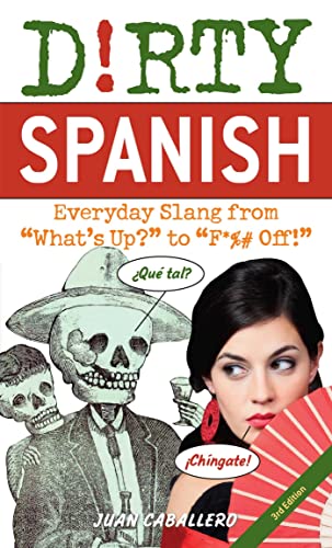 Book cover: "Dirty Spanish" with skull and woman illustration.