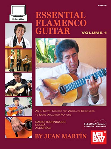 Flamenco guitar instructional book cover featuring guitarist Juan Martín.